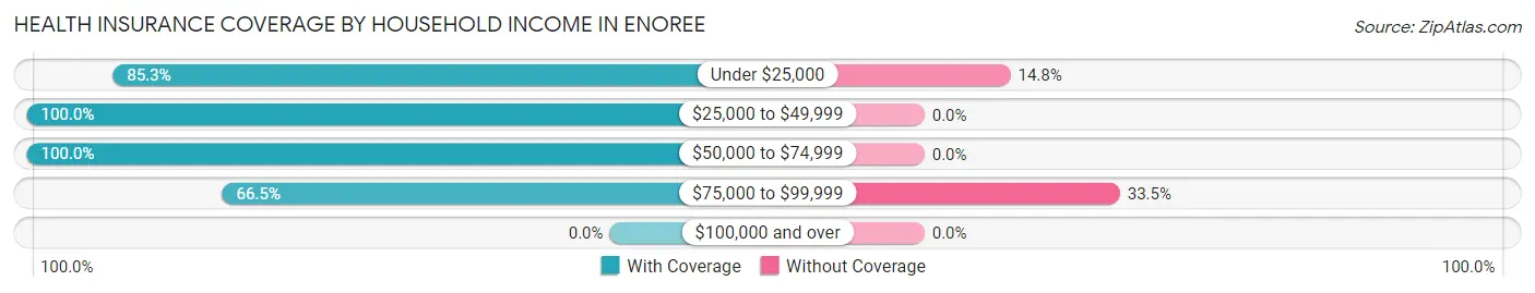 Health Insurance Coverage by Household Income in Enoree