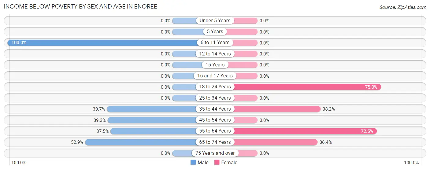 Income Below Poverty by Sex and Age in Enoree