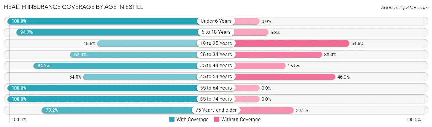 Health Insurance Coverage by Age in Estill