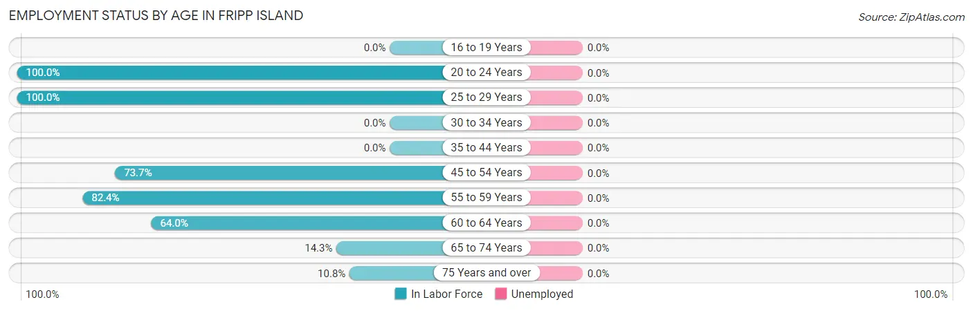 Employment Status by Age in Fripp Island