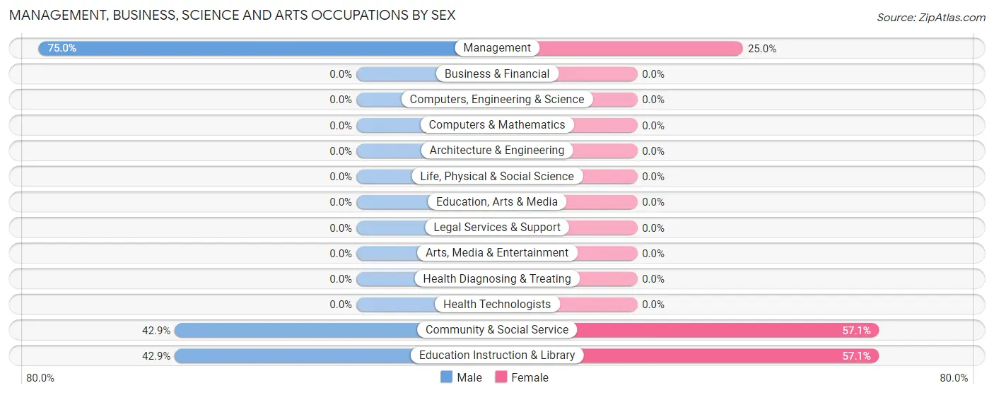 Management, Business, Science and Arts Occupations by Sex in Furman