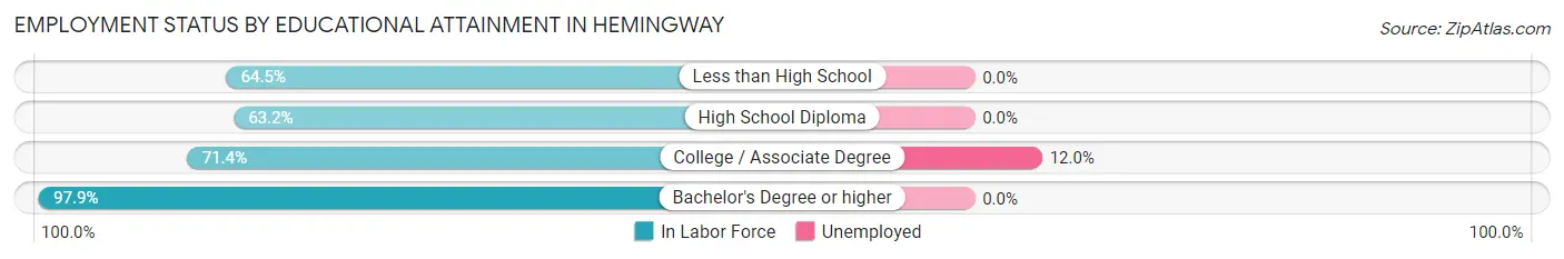 Employment Status by Educational Attainment in Hemingway