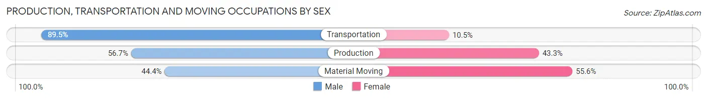 Production, Transportation and Moving Occupations by Sex in Hickory Grove