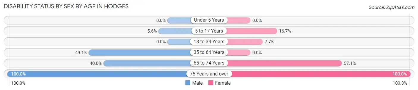Disability Status by Sex by Age in Hodges