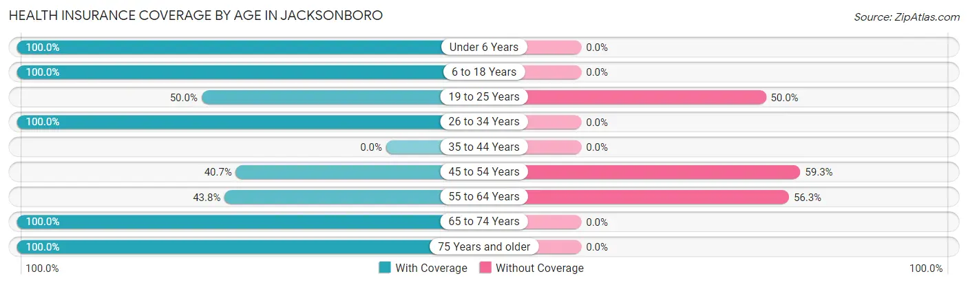 Health Insurance Coverage by Age in Jacksonboro