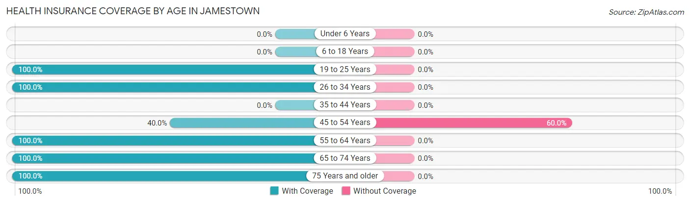 Health Insurance Coverage by Age in Jamestown