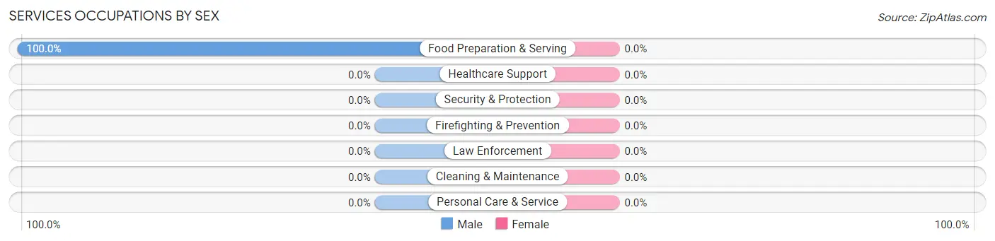 Services Occupations by Sex in Jamestown