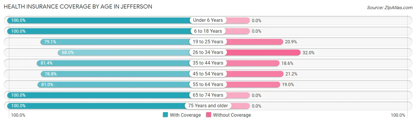 Health Insurance Coverage by Age in Jefferson