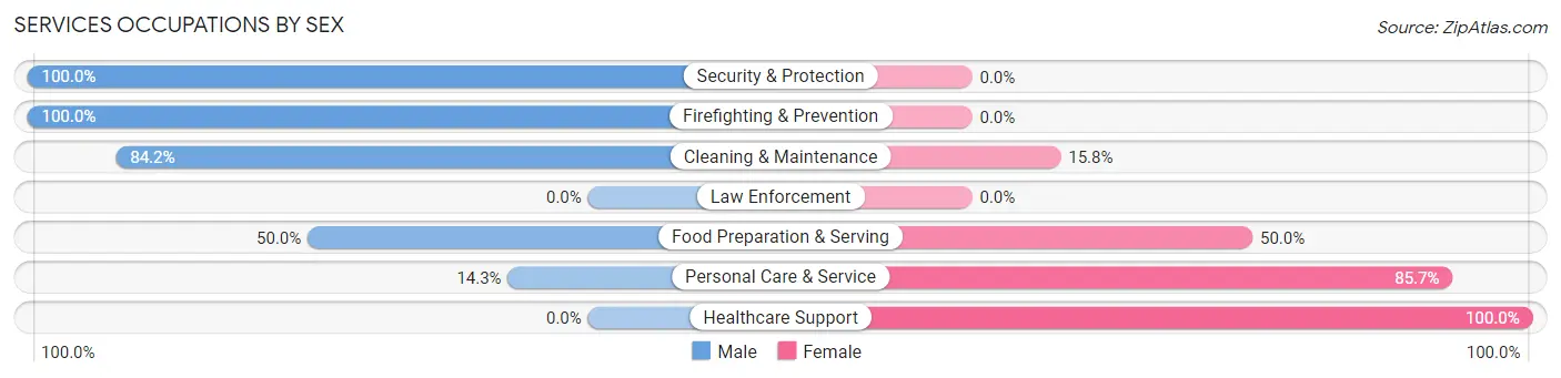 Services Occupations by Sex in Jefferson