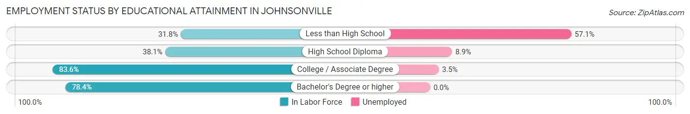 Employment Status by Educational Attainment in Johnsonville