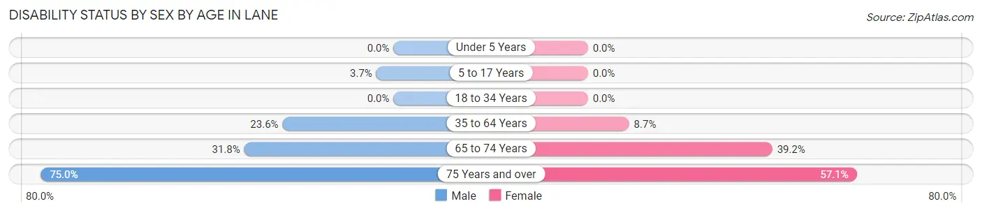 Disability Status by Sex by Age in Lane