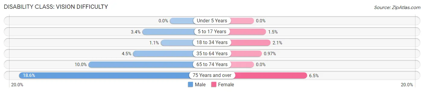 Disability in Laurens: <span>Vision Difficulty</span>