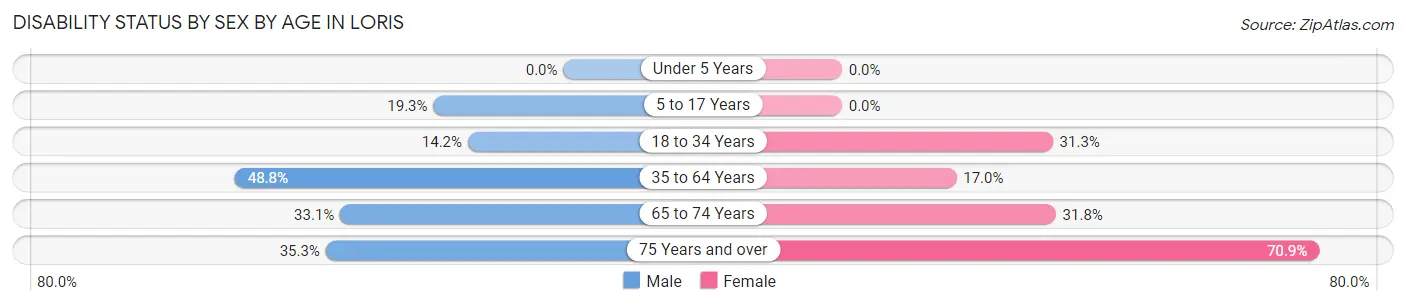 Disability Status by Sex by Age in Loris