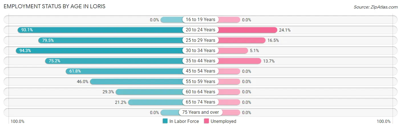 Employment Status by Age in Loris