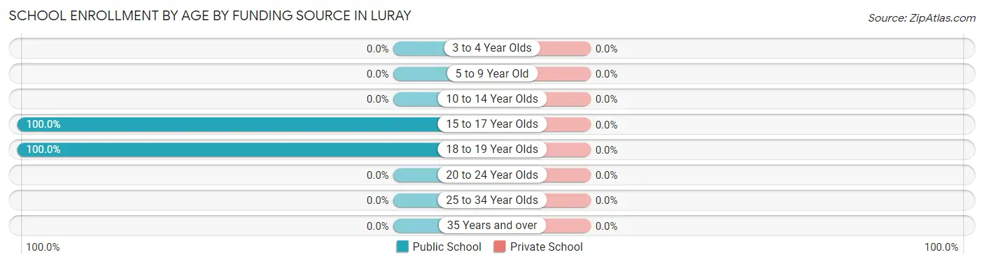 School Enrollment by Age by Funding Source in Luray