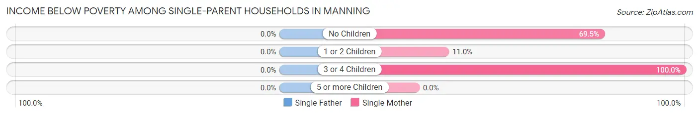 Income Below Poverty Among Single-Parent Households in Manning