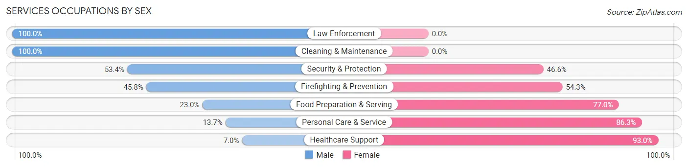 Services Occupations by Sex in Mauldin