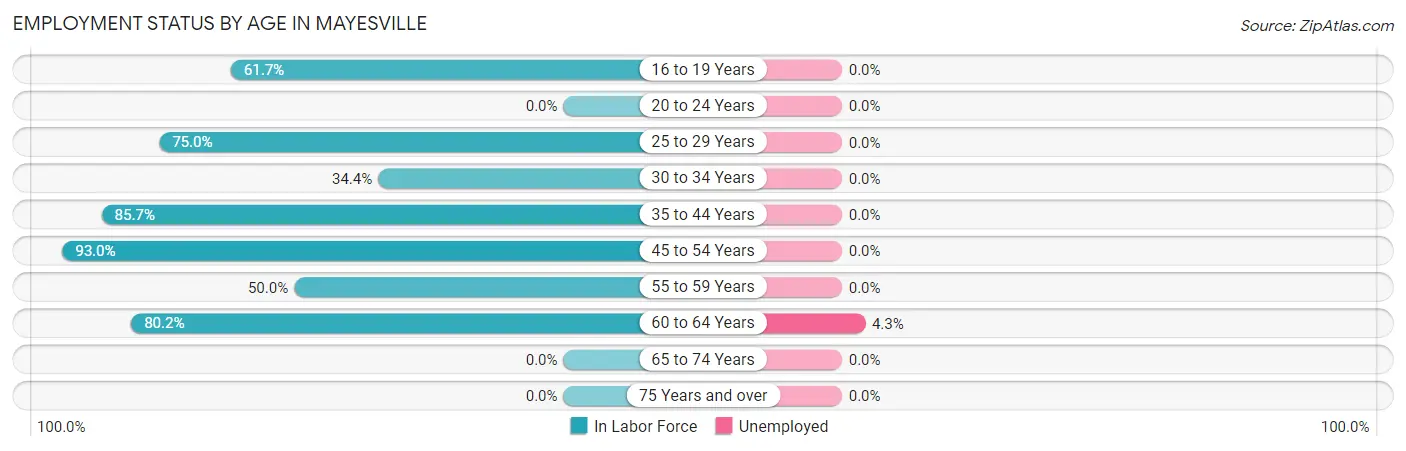 Employment Status by Age in Mayesville