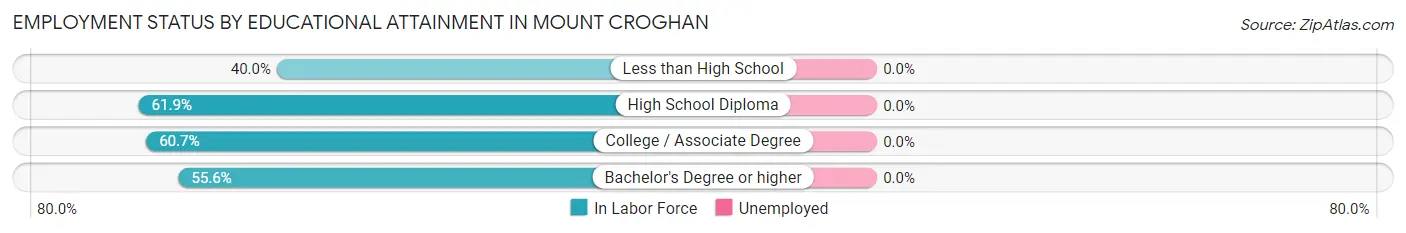 Employment Status by Educational Attainment in Mount Croghan
