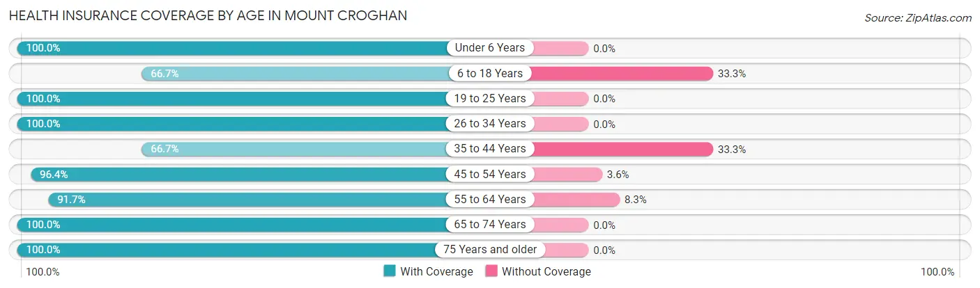 Health Insurance Coverage by Age in Mount Croghan