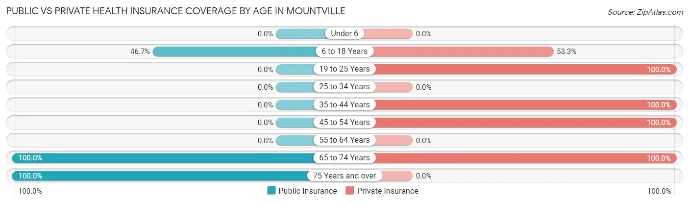 Public vs Private Health Insurance Coverage by Age in Mountville