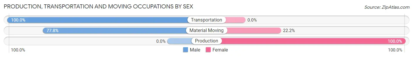 Production, Transportation and Moving Occupations by Sex in Newtown