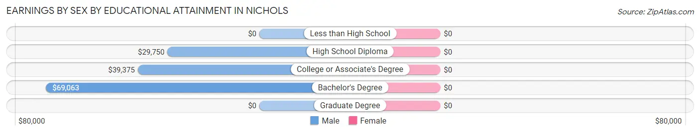 Earnings by Sex by Educational Attainment in Nichols