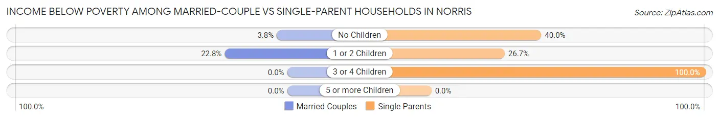Income Below Poverty Among Married-Couple vs Single-Parent Households in Norris