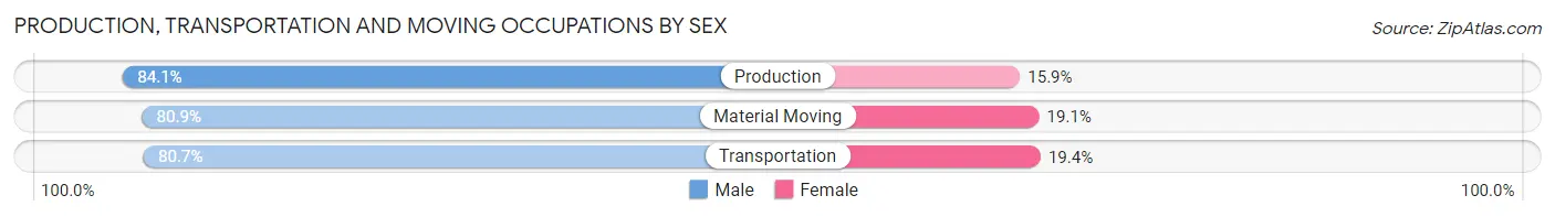Production, Transportation and Moving Occupations by Sex in Orangeburg