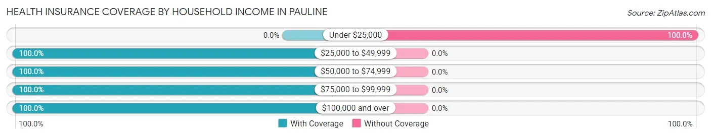Health Insurance Coverage by Household Income in Pauline