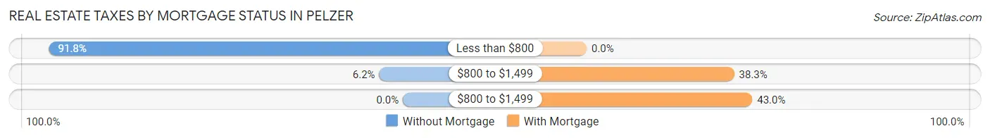 Real Estate Taxes by Mortgage Status in Pelzer