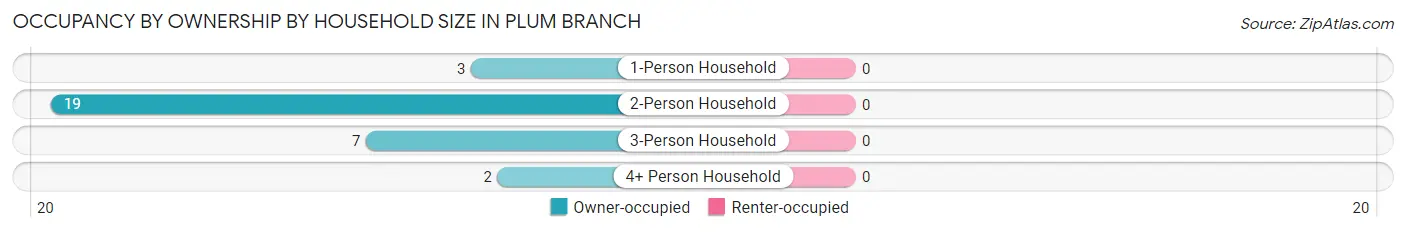 Occupancy by Ownership by Household Size in Plum Branch
