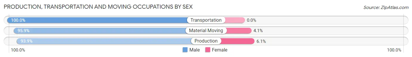 Production, Transportation and Moving Occupations by Sex in Powdersville