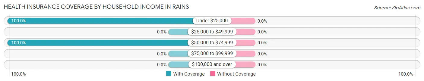 Health Insurance Coverage by Household Income in Rains