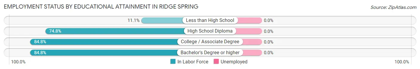 Employment Status by Educational Attainment in Ridge Spring