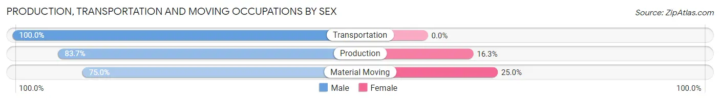 Production, Transportation and Moving Occupations by Sex in Ridge Spring
