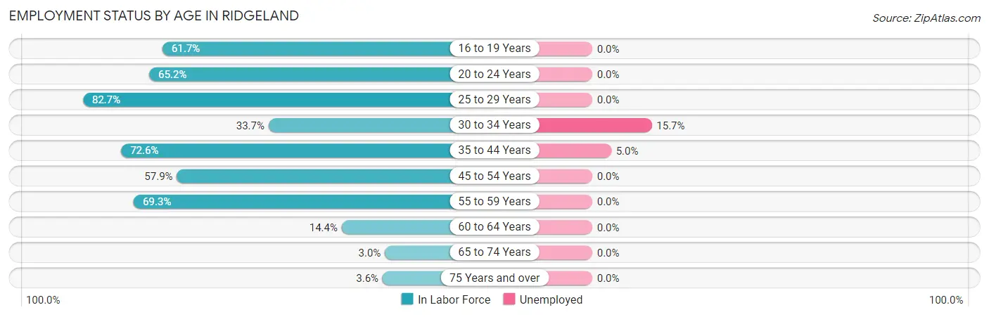 Employment Status by Age in Ridgeland