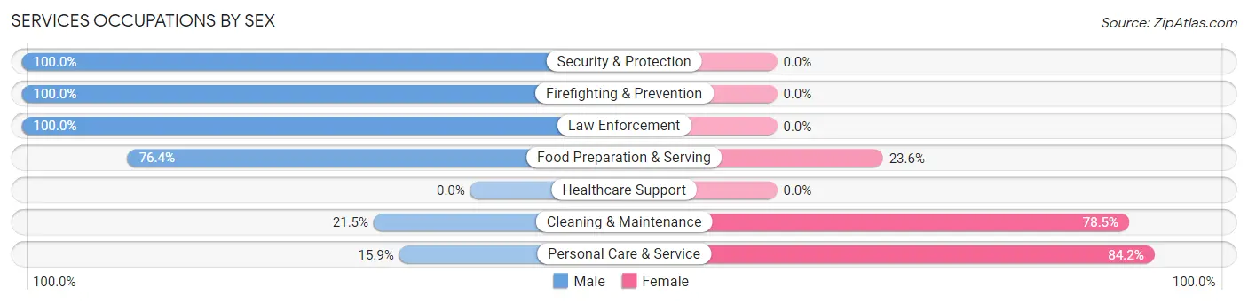 Services Occupations by Sex in Roebuck