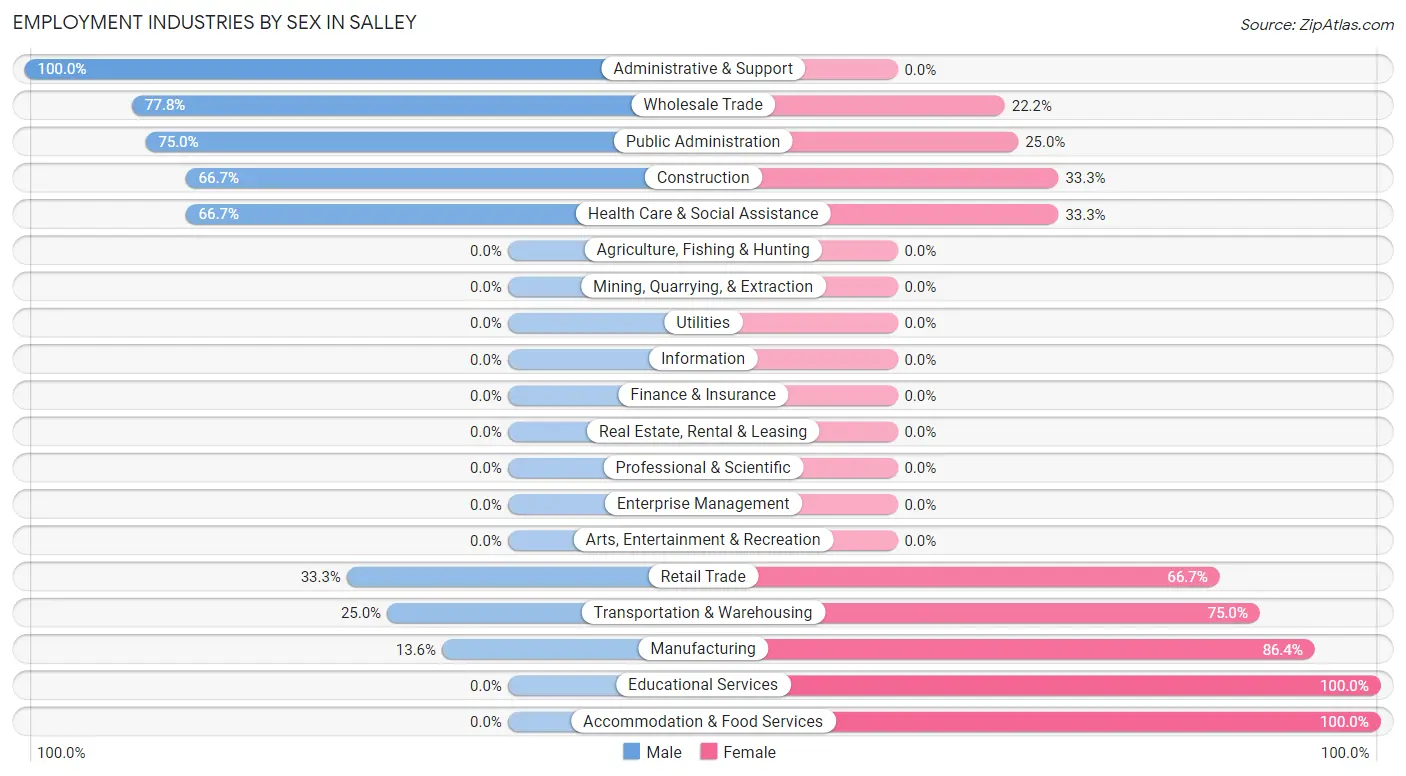 Employment Industries by Sex in Salley