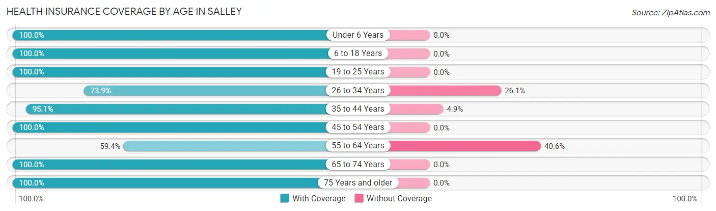 Health Insurance Coverage by Age in Salley