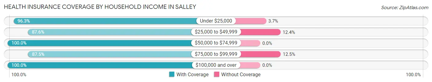Health Insurance Coverage by Household Income in Salley