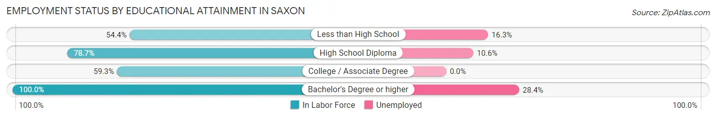 Employment Status by Educational Attainment in Saxon