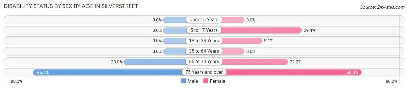 Disability Status by Sex by Age in Silverstreet