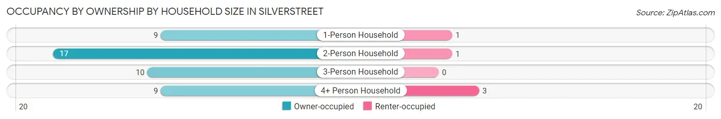 Occupancy by Ownership by Household Size in Silverstreet
