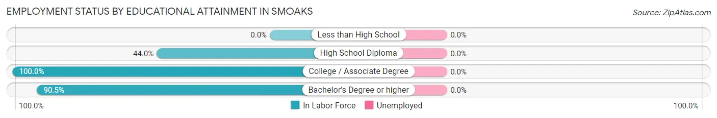 Employment Status by Educational Attainment in Smoaks