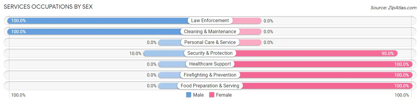 Services Occupations by Sex in Society Hill