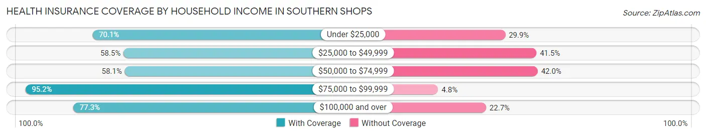 Health Insurance Coverage by Household Income in Southern Shops