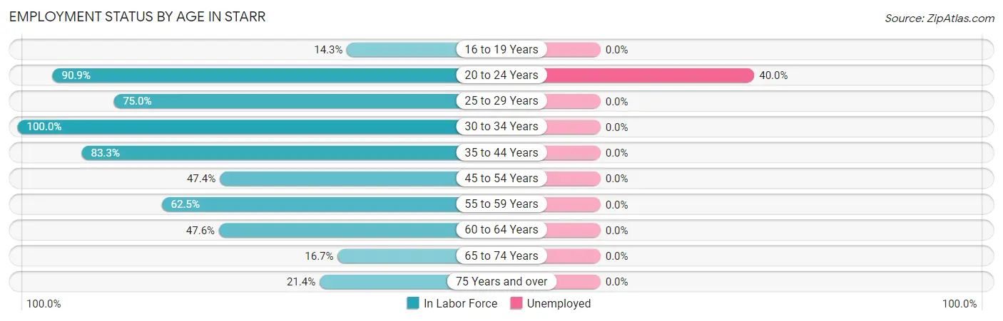 Employment Status by Age in Starr