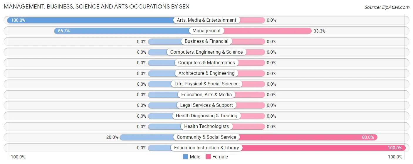 Management, Business, Science and Arts Occupations by Sex in Starr