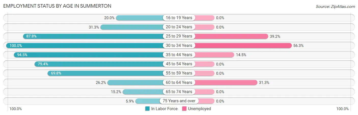 Employment Status by Age in Summerton